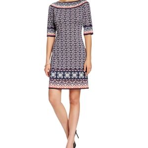 MAX STUDIO Mixed Print Sheath Dress M